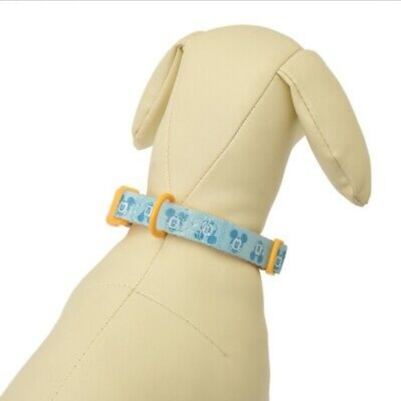 DisneyParks Mickey Mouse Dog Collar And Lead GOOD FEELING Yellow Blue Large NWT - Picture 7 of 11